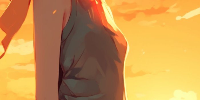 1183x2560 Anime Girl & Sunset Wallpapers - Anime