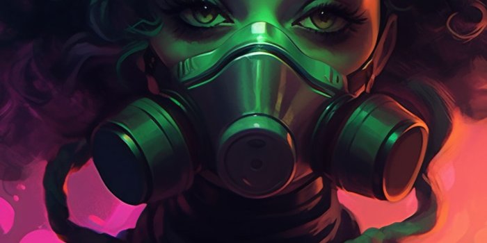 1183x2560 Girl in a Gas Mask Art Wallpapers - Cool Girl Wallpapers iPhone 4k