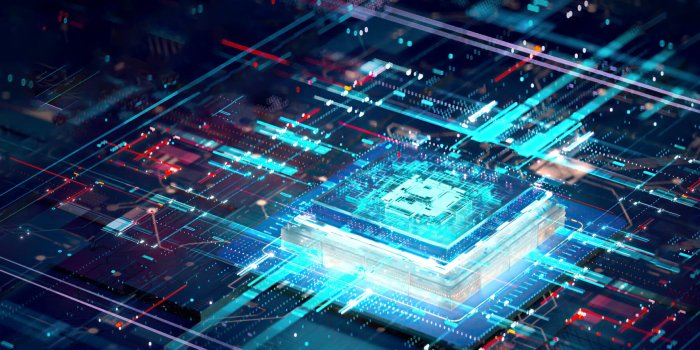 1920x882 3D rendering of cyberpunk AI. Circuit board. Technology background. Central  Computer Processors CPU and GPU concept. Motherboard digital chip. Tech  science background. Integrated communication processor. - USC Viterbi |  School of Engineering