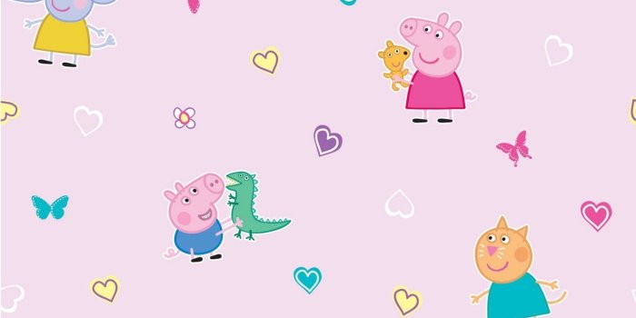 1597x1600 Peppa Pig Kids Girls Baby Bedroom Pink Wallpaper - WP4-PEP-PIG-12  560322096063 | eBay