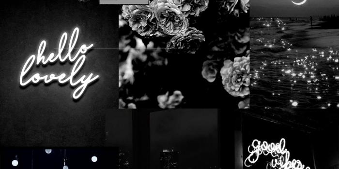 1100x1880 Neon Black Valentine Collage Background