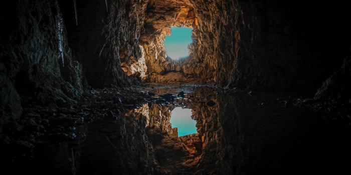 4480x2520 Cave Wallpaper 4K, Tunnel, Reflection, Water