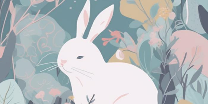 1183x2560 White Bunnies & Flowers Pastel Wallpaper - Cool Bunny Wallpaper