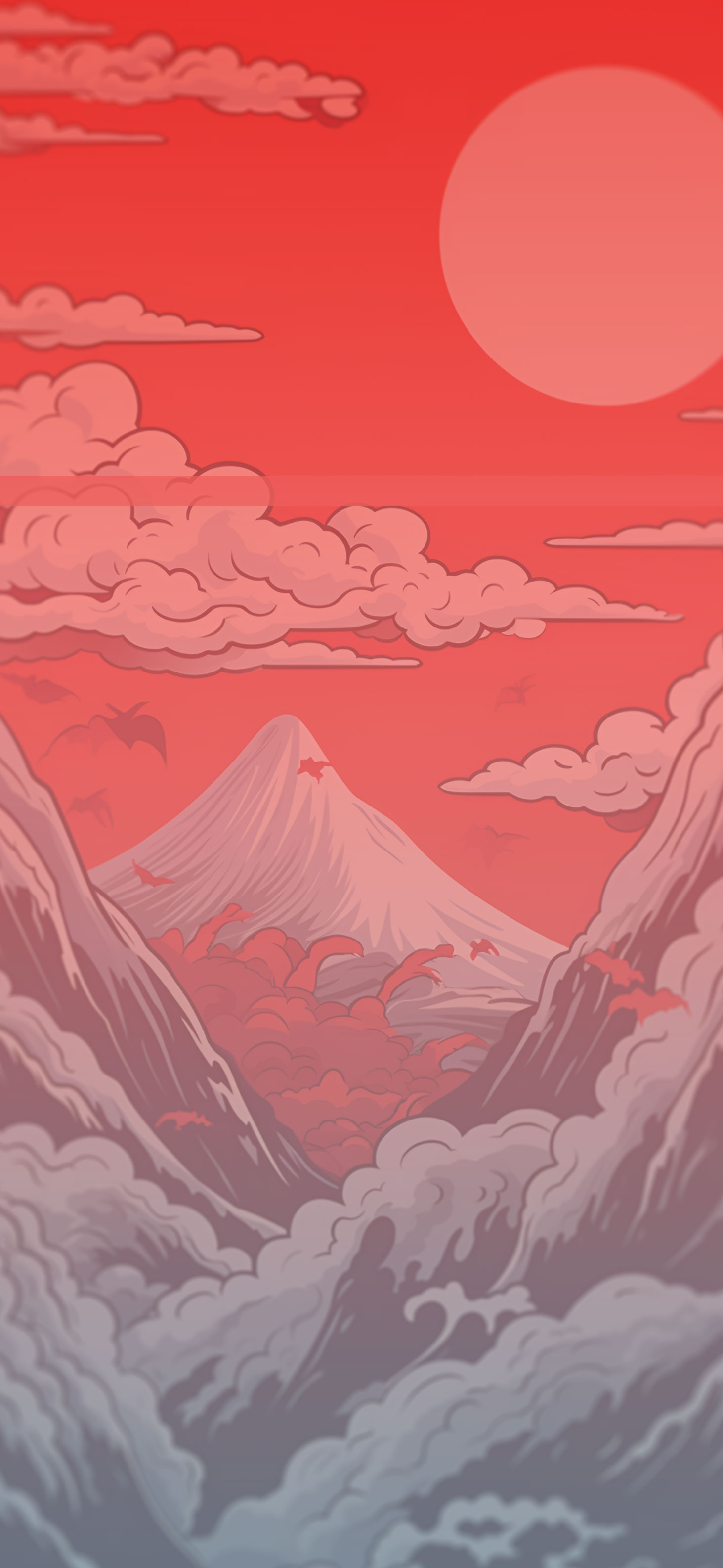 1463x3171 Mountains & Clouds Japanese Aesthetic Wallpapers for iPhone 4k