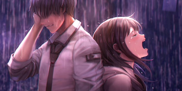 1920x1667 Download Sad Anime Boy And Girl Wallpaper | Wallpapers.com