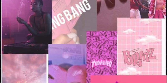 850x1487 Download Insta Baddie Pink Collage Wallpaper | Wallpapers.com