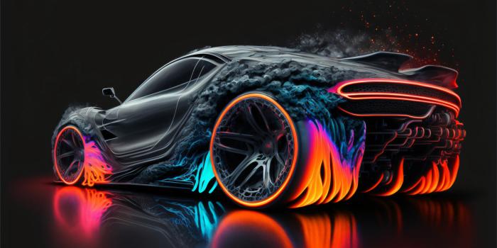 1200x800 Neon Graffiti Muscle Car (Spectralism and Graffiti art) – NeoVzn