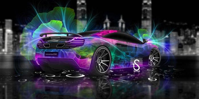 1280x800 Download Colorful Neon Car View Wallpaper | Wallpapers.com