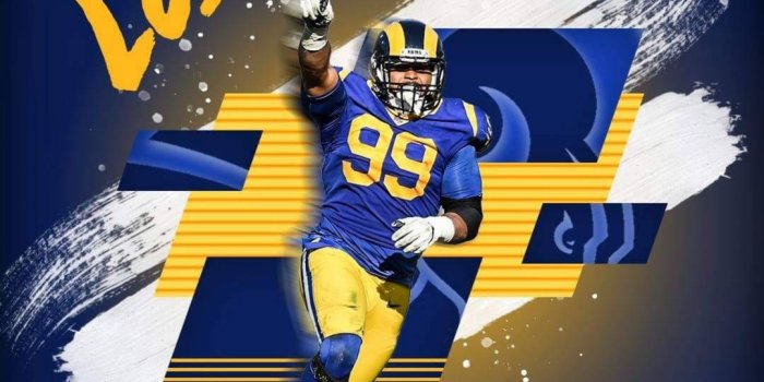 1080x1920 Download Los Angeles Rams No. 99 Wallpaper | Wallpapers.com