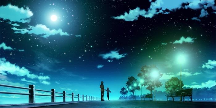 1920x1080 Anime Night Sky Manga Series Desktop Wallpaper 106129 - Baltana