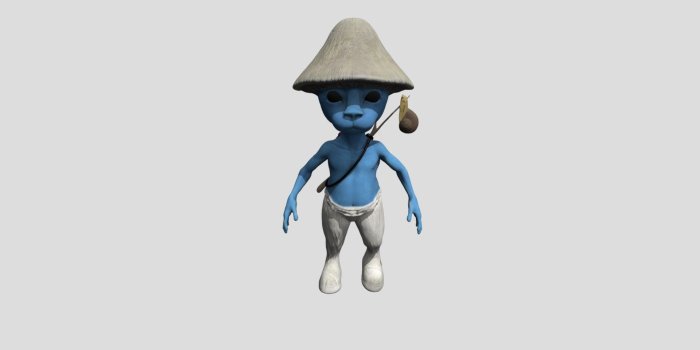 1920x1080 Blue Smurf Cat With White Hat - Download Free 3D model by Yameez (@Yameez)  [2ca97e2]