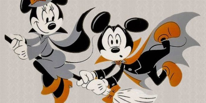 736x1308 Download Mickey & Minnie Mouse Cute Disney Halloween Wallpaper | Wallpapers .com