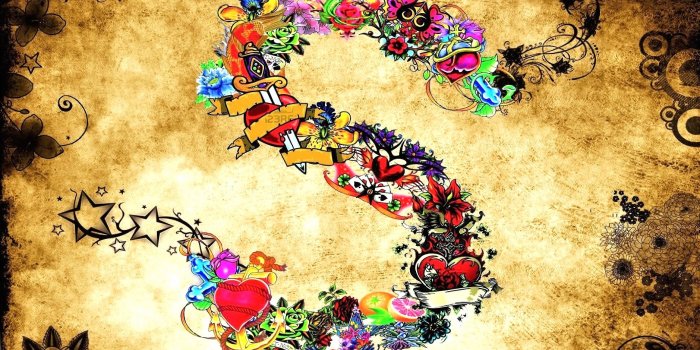 1878x1385 S Name Letter - Colorful Art Wallpaper Download | MobCup