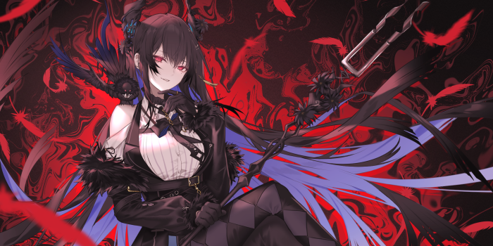 1920x1080 kotarou hololive hololive english nerissa ravencroft horns thighhighs  wallpaper weapon | #1110279 | yande.re