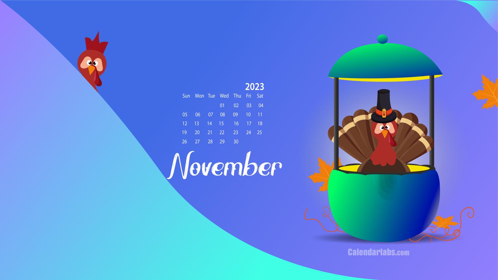 6401x3601 November 2023 Desktop Wallpaper Calendar - CalendarLabs
