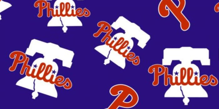 1411x1456 Amazon.com: Philadelphia Phillies MLB New Blue Logo Design 58-60 inches  Wide 100% Cotton Fabric Sold by Yard : Sports & Outdoors