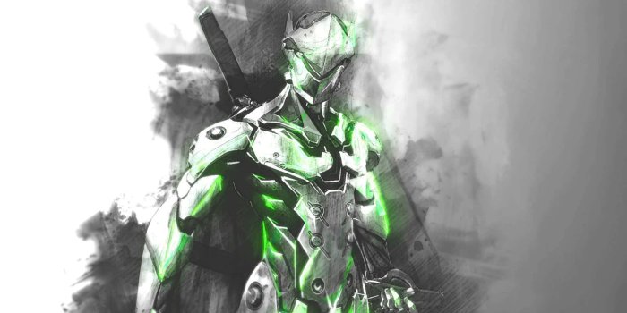 1920x1080 Download Electrifying Overwatch Genji in Action Wallpaper | Wallpapers.com