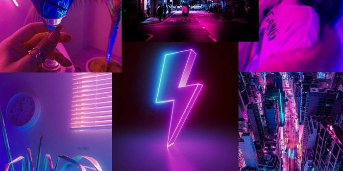 1080x2130 HD Pink Blue Neon Wallpapers