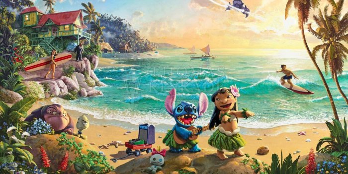 2000x1339 Lilo & Stitch - Limited Edition Canvas By Thomas Kinkade Studios – Disney  Art On Main Street