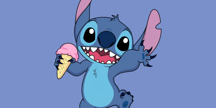 1024x1024 Stitch Wallpaper 4K, Disney, Cartoon, Blue background