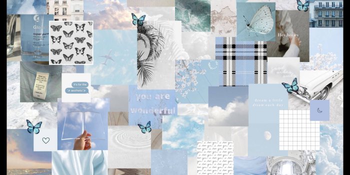 1920x1371 Download Pastel Aesthetic Blue Collage Wallpaper | Wallpapers.com
