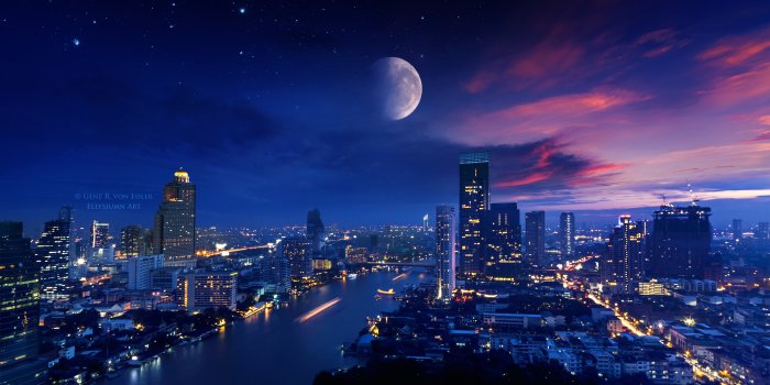 3840x2160 City Lights Moon Vibrant 4k, HD Photography, 4k Wallpapers, Images,  Backgrounds, Photos and Pictures