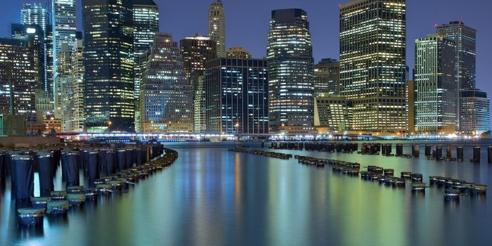 1920x1200 Chicago city lights reflecting in the water wallpaper - World wallpapers -  #48916