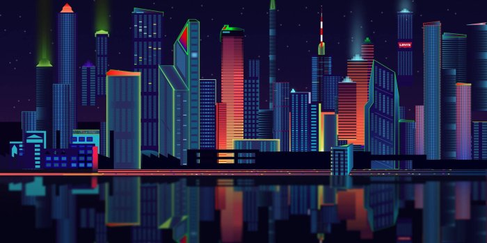 1920x1080 Download Neon City Lights Art Wallpaper | Wallpapers.com