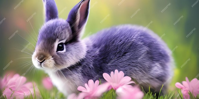 2000x1333 Premium Photo | Purple rabbit in the grass wallpapers