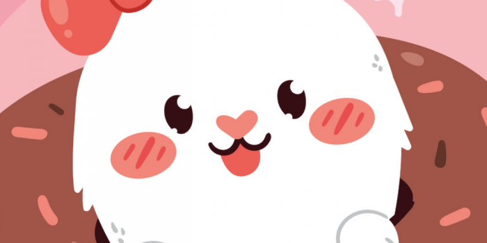 1080x2400 Cute rabbit Wallpaper 4K, Kawaii food, Kawaii rabbit