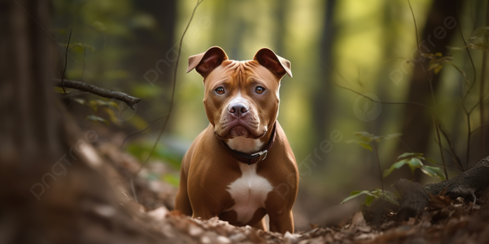 1200x673 Pit Bull Dog Standing Out In The Forest Background, Cute Pitbull Pictures  Background Image And Wallpaper for Free Download
