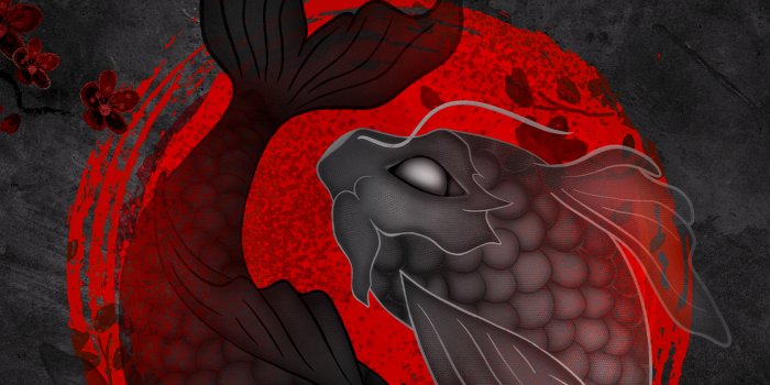 1420x3073 Yin Yang - Carpa koi - Wallpapers Central