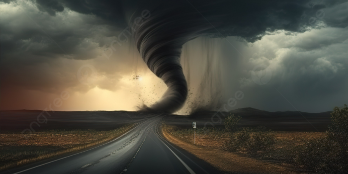 1200x686 Tornado Hitting The Road With An Eye That Is In One Of Its Side Background,  Picture Of A Tornado Background Image And Wallpaper for Free Download