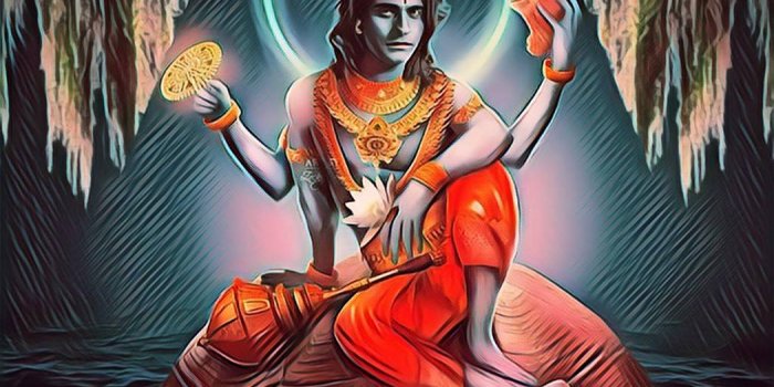 1050x1000 Download Angry Vishnu Sitting On Tortoise Shell Wallpaper | Wallpapers.com