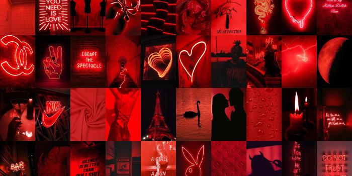 2000x3000 270PCS Neon Red Wall Collage Kit Boujee Aesthetic Photo - Etsy