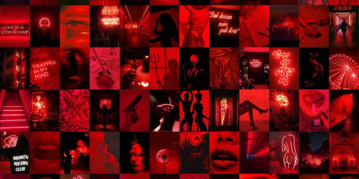 1920x1357 Download Red Aesthetic Neon Collage Wallpaper | Wallpapers.com