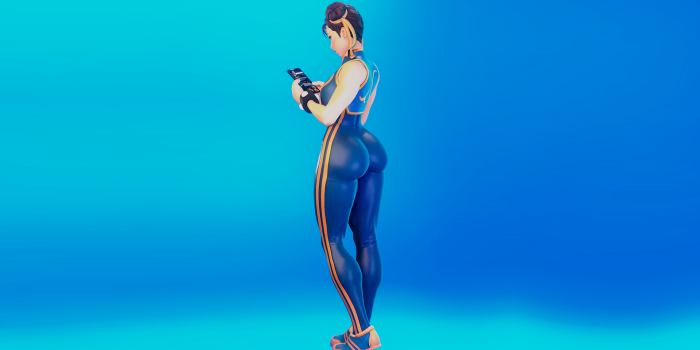1920x1080 Chun-Li, standing, ass, video game characters, Fortnite, Street Fighter,  simple background, phone, digital art | 1920x1080 Wallpaper - wallhaven.cc