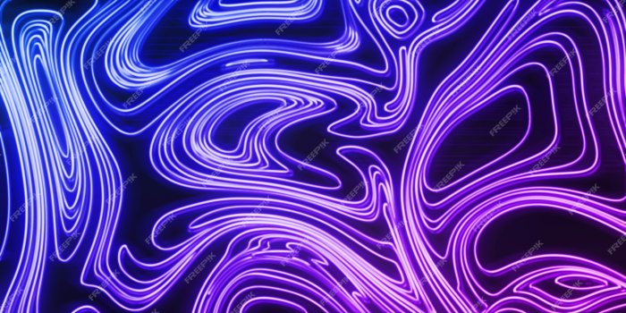 2000x1000 Premium Photo | Neon glow blue and purple lines on a dark background,  cyberpunk background