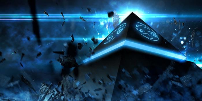 1920x1200 Download A Pyramid With A Blue Light Shining Through It Wallpaper |  Wallpapers.com