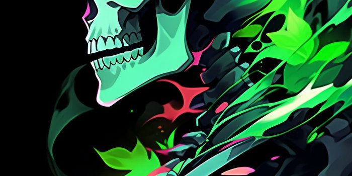 1463x3171 Halloween Skeleton Black & Green Wallpaper - Halloween Wallpaper
