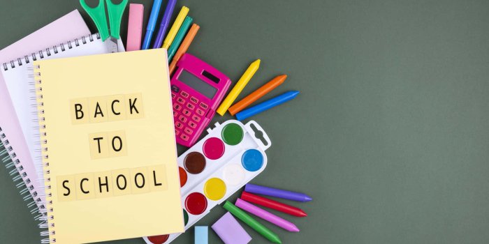 1920x1014 Download Back To School Supplies On A Green Background | Wallpapers.com