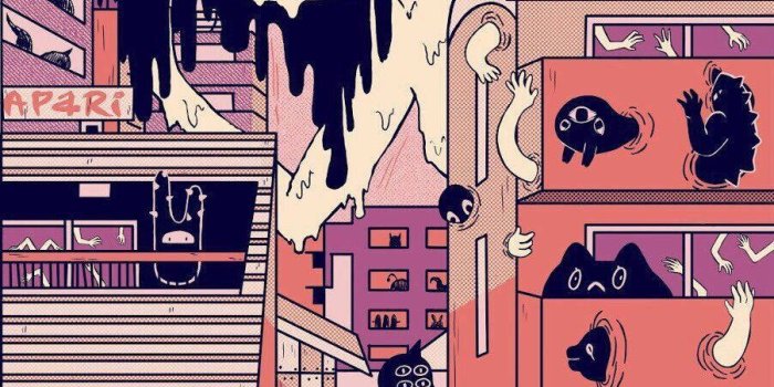 902x1334 Download Monsters In The City Retro Anime Aesthetic Wallpaper | Wallpapers .com