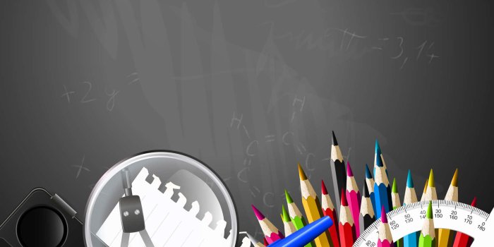 1920x1920 Download A Black Background With School Supplies Wallpaper | Wallpapers.com