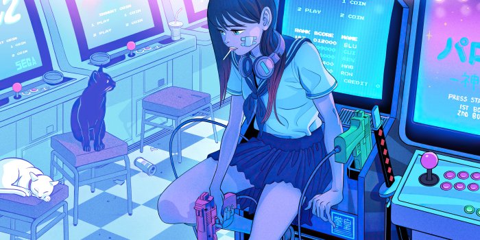 5120x3838 Playing Again Anime Girl Retro Gaming, HD Anime, 4k Wallpapers, Images,  Backgrounds, Photos and Pictures