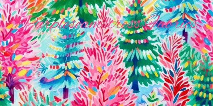 1440x1440 Preppy Christmas Tree Cotton Lycra – Purpleseamstress Fabric