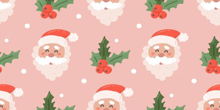 1920x1920 Download Preppy Christmas Santa Claus Pattern Wallpaper | Wallpapers.com
