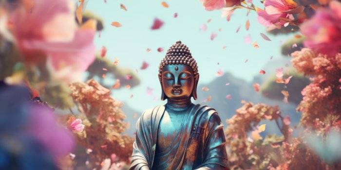 5824x4896 Buddha Statue with Flower Background Free Stock Photo | picjumbo