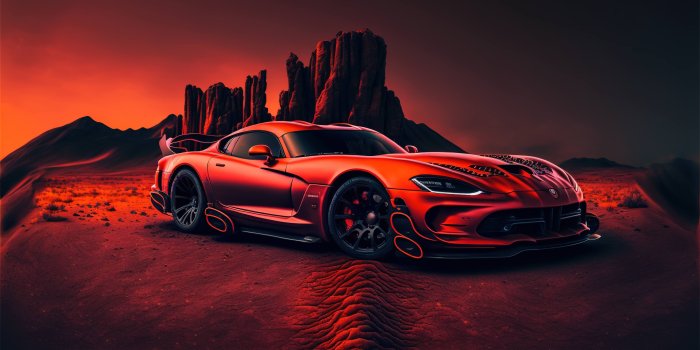 4608x3072 A red Dodge Viper sports car