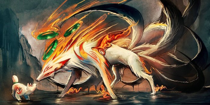 1920x1080 Download A Wolf And A Cat Standing Next To Each Other Wallpaper | Wallpapers .com