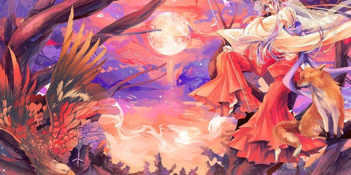 1600x1000 Download wallpaper anime, girl, chanterelle, kitsune free desktop wallpaper  in the resolution 1680x1050 — picture №405614